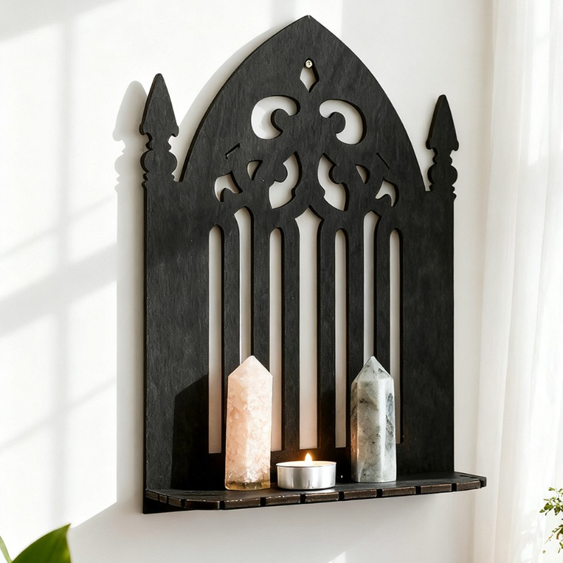 Bohemian Gothic Black Wood Wal - Home Decor Living Room Ideas 评论和价格