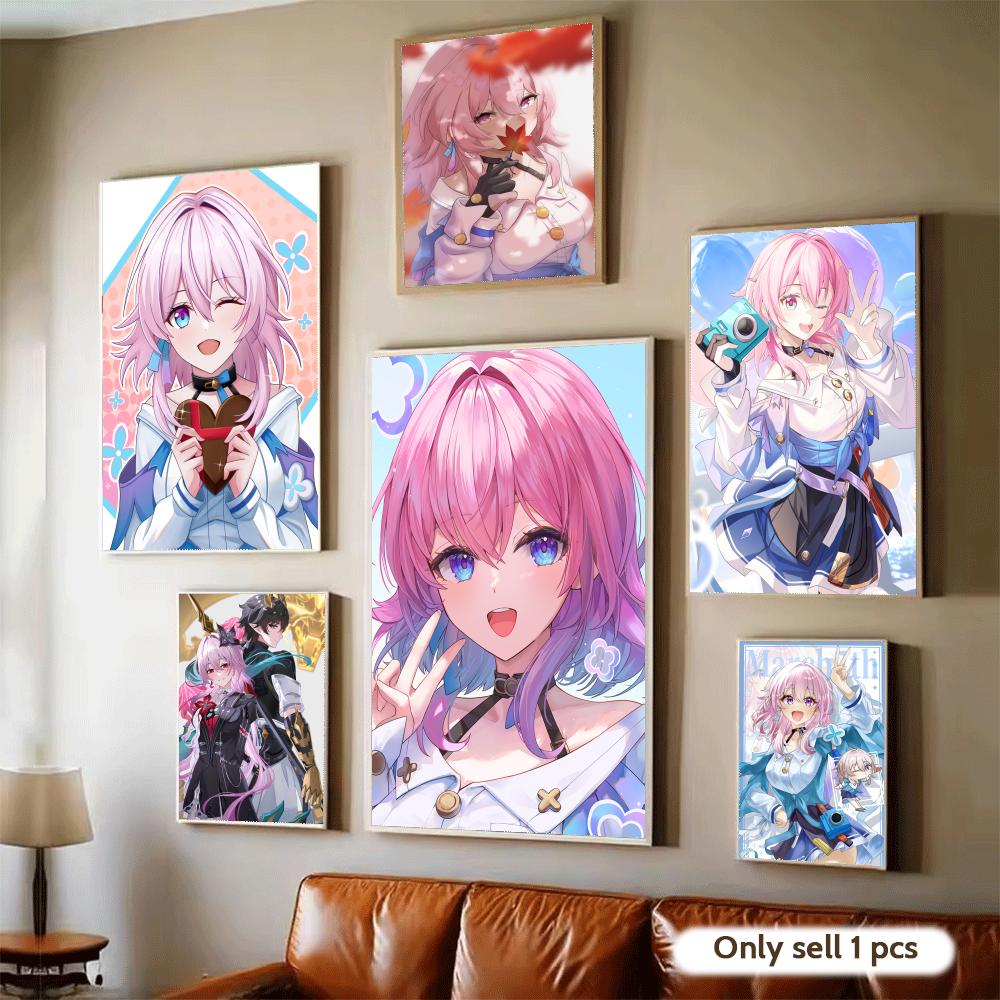 March 7th Honkai Poster Modern - Home Decor Living Room Ideas 评论和价格