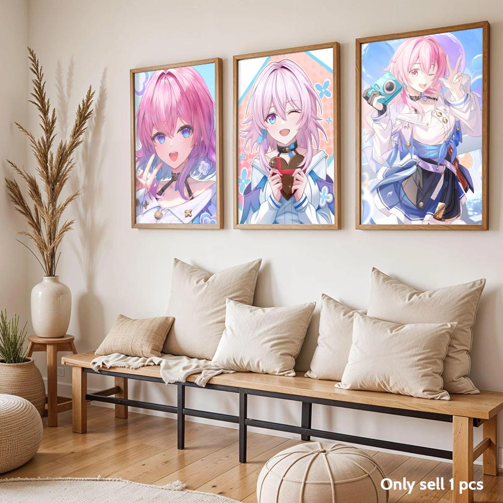 March 7th Honkai Poster Modern - Home Decor Living Room Ideas 评论和价格