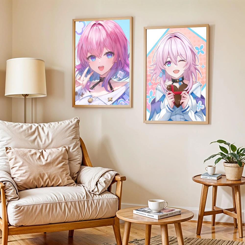 March 7th Honkai Poster Modern - Home Decor Living Room Ideas 评论和价格