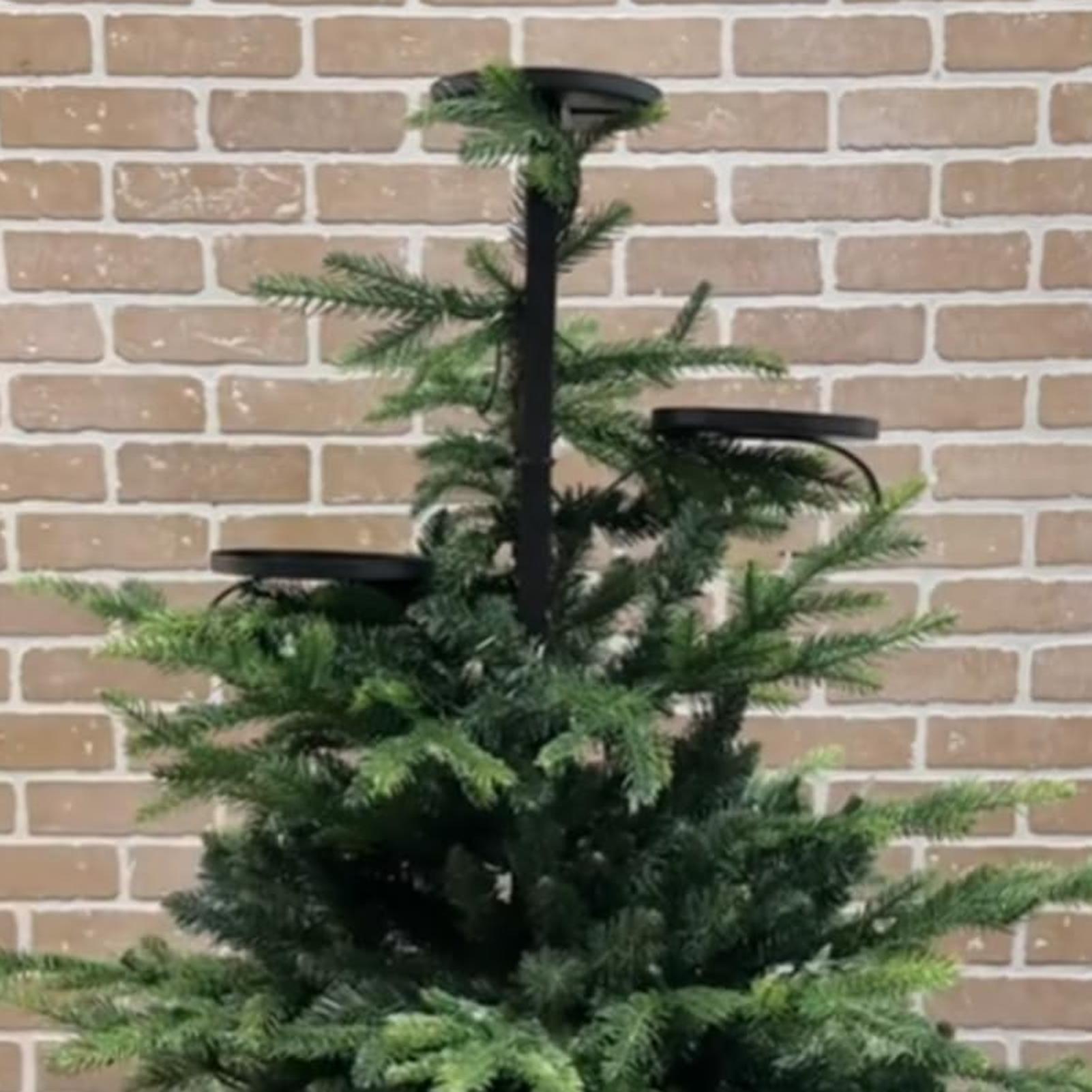 Metal Black Triple Tree Topper - Home Decor Tree 评论和价格