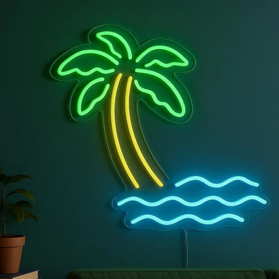 Palm Tree Neon Sign Tropical B - Home Decor Tree 评论和价格