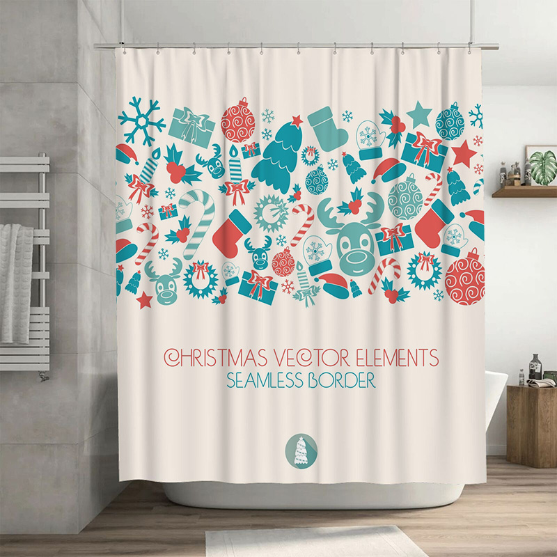 TU Christmas Shower Curtain Fe - Home Xmas Decor Ideas 评论和价格