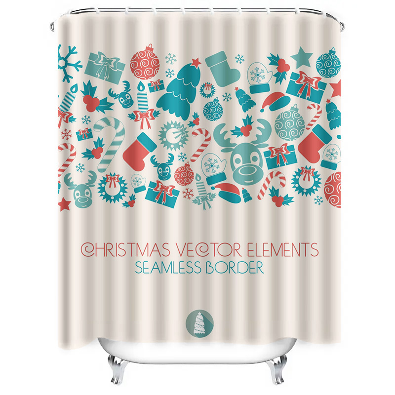 TU Christmas Shower Curtain Fe - Home Xmas Decor Ideas 评论和价格