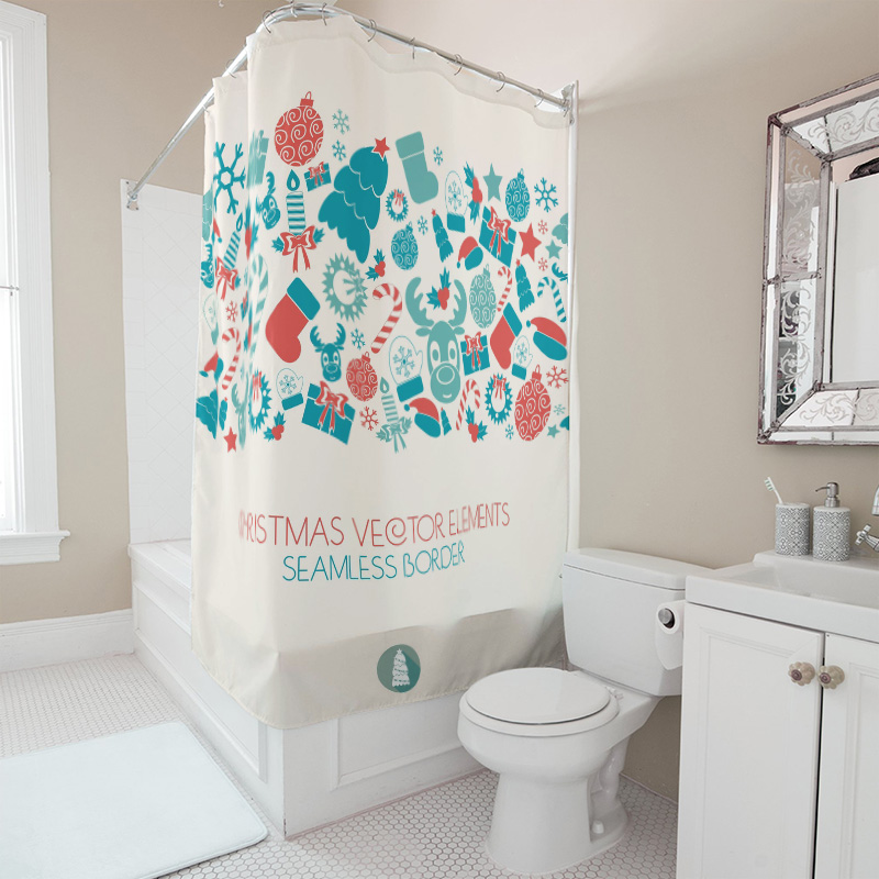 TU Christmas Shower Curtain Fe - Home Xmas Decor Ideas 评论和价格