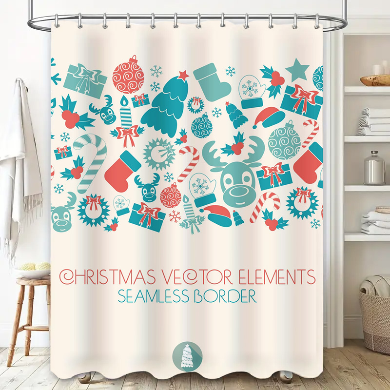 TU Christmas Shower Curtain Fe - Home Xmas Decor Ideas 评论和价格