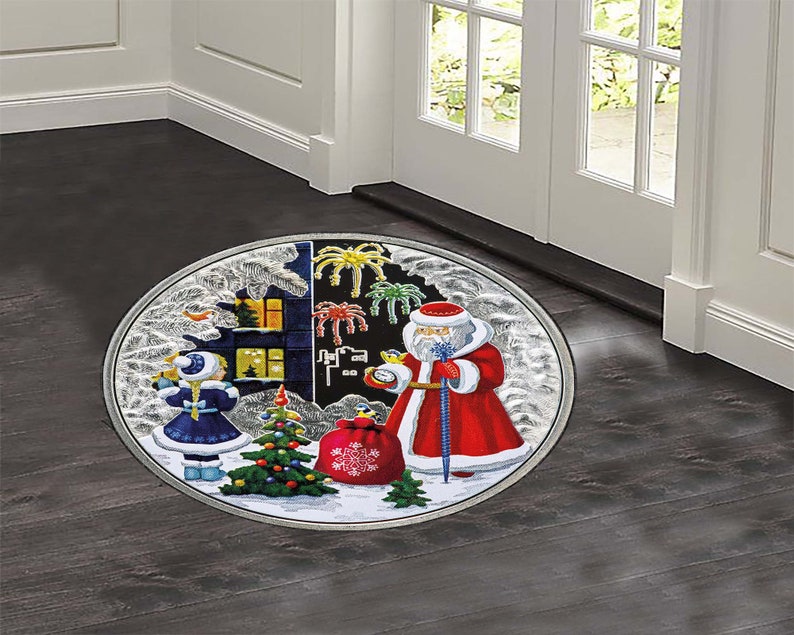 Christmas Tree Round Rug, Xmas - Home Xmas Decor Ideas 评论和价格