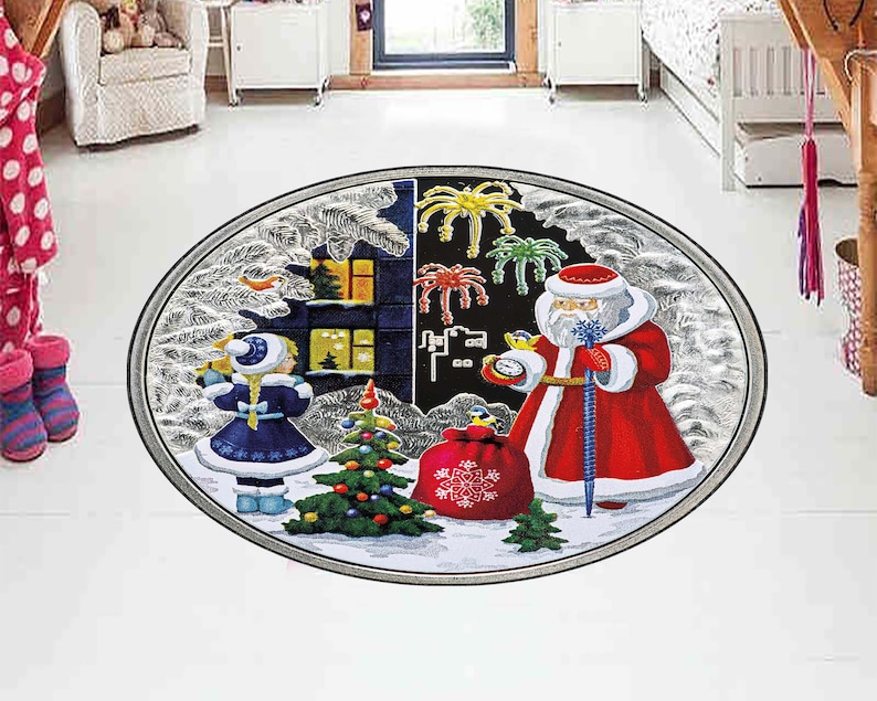 Christmas Tree Round Rug, Xmas - Home Xmas Decor Ideas 评论和价格