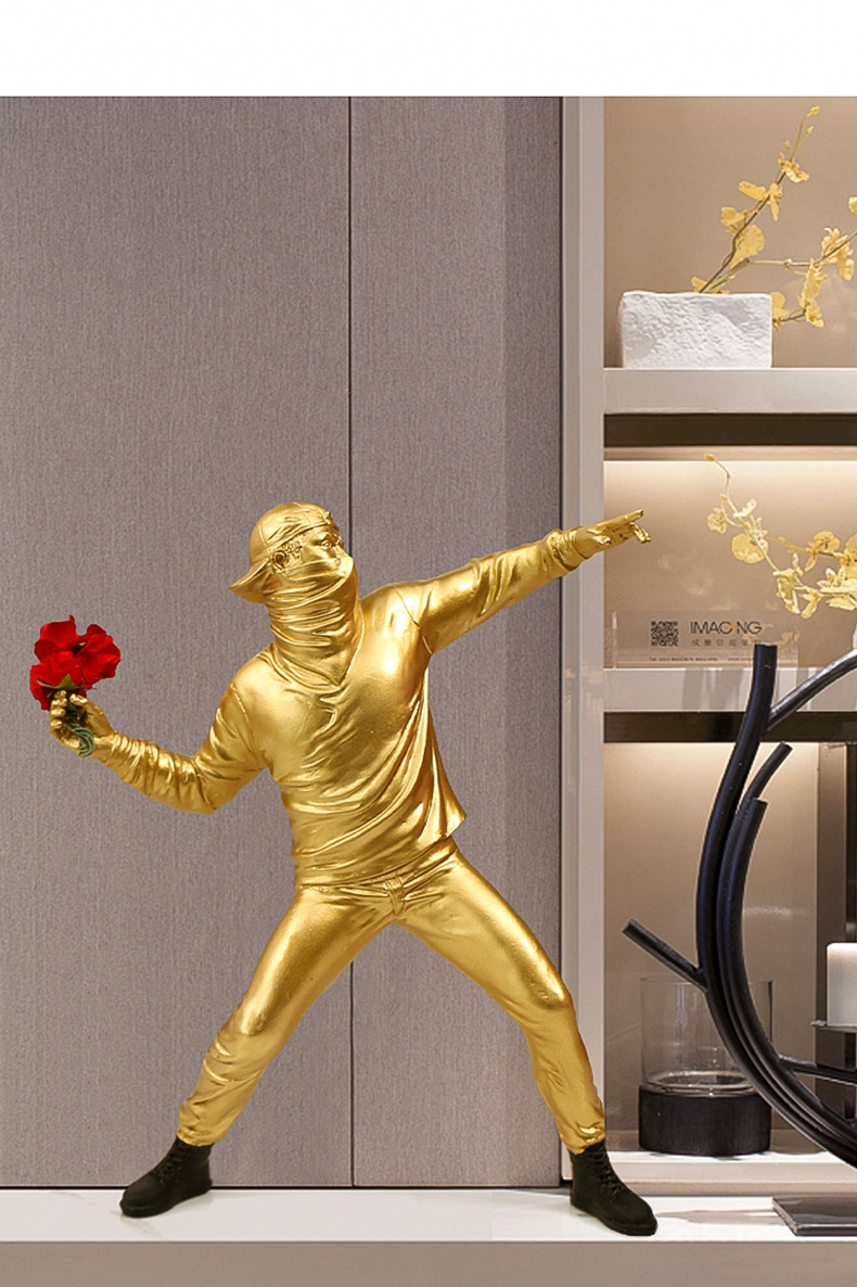 Banksy Still Flower Decoration - Abstract Sculpture Resin 评论和价格