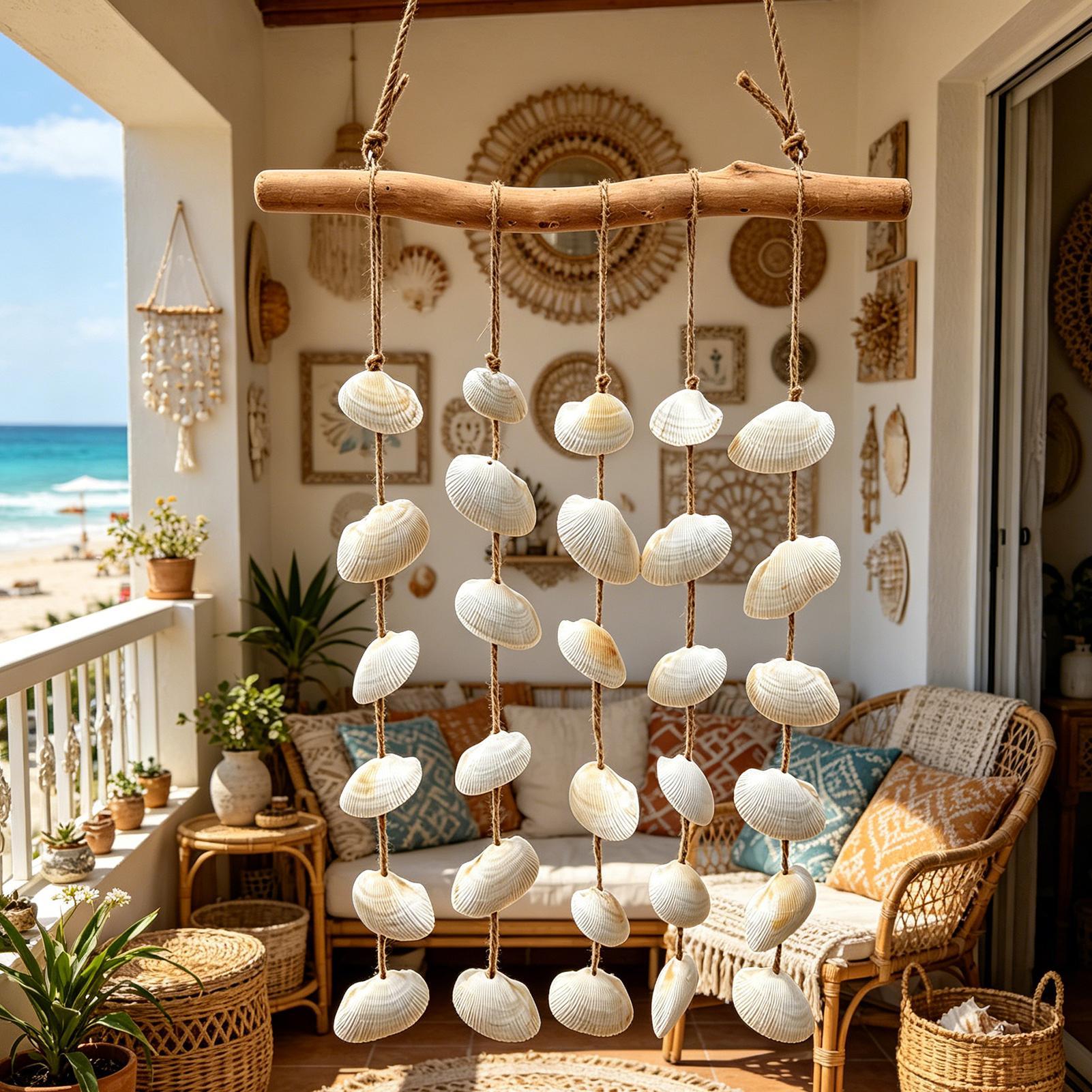 Floating Wood Shell Wall Art D - Boho Wind Chimes 评论和价格
