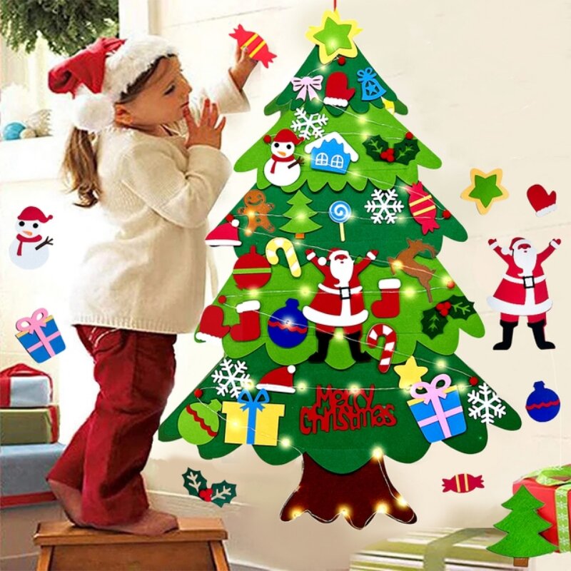 Kids DIY Felt Xmas Tree Set Ch - Home Xmas Decor Ideas 评论和价格
