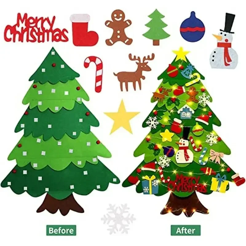 Kids DIY Felt Xmas Tree Set Ch - Home Xmas Decor Ideas 评论和价格